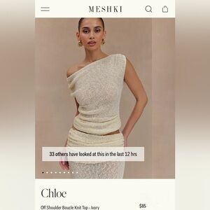 Meshki Chloe Off Shoulder Boucle Knit Top - Ivory